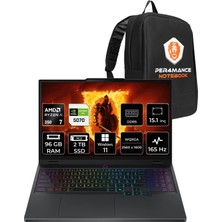 Lenovo Legion 5 Ryzen AI 7 350 RTX 5070 8GB 96GB RAM 2TB SSD 15.1" QHD+ 165Hz Win11 Pro 83F1002XTRP472 Gaming Laptop + Per4 Çanta