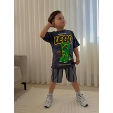 Jeliboom Minecraft LEGO Ön Arka Baskılı Şort Takım