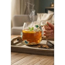 Rubi Porselen Metal Saplı Cam Kupa Bardak