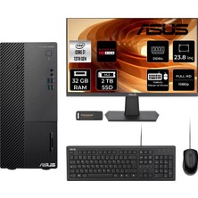 Asus Expertcenter D500ME i7 13700 32GB RAM 2TB SSD 23.8" FHD FreeDOS D500000I713700P595 Masaüstü Bilgisayar + Per4 USB