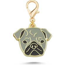 Dali's Pug Gri Altın Kaplama Mineli Aksesuar