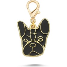 Dali's Siyah French Buldog Altın Kaplama Mineli Aksesuar