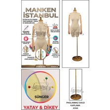 Manken İstanbul 38 Beden Hem Prova - Hem Ürün Sergileme - Fotoğraf Çekimi Için Ahşap Kollu Iğne Batan Terzi Mankeni