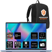 Lenovo Ideapad Slim 5 Amd Ryzen 7 7735HS 16GB 512GB SSD 13.3" Fhd+ W11H Taşınabilir Bilgisayar & Per4 Çanta 83J2003QTRP307