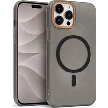 Fenza iPhone 13 Pro Max Uyumlu Magsafe Wireless Şarj Özellikli Mat Sert Arka Kapak Kılıf Füme Renkli