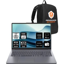 Lenovo Ideapad Slim 3 i5 13420H 24GB RAM 512GB SSD 16" FHD+ FreeDOS 83K20077TRP310 Notebook + Per4 Çanta