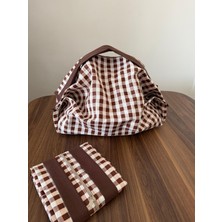 Elif House Çok Amaçlı Katlanailir Borcam ve Alışveriş Çantası Kahve