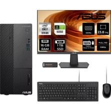 Asus Expertcenter D500ME i7 13700 RTX 5050 8GB 16GB RAM 1TB SSD 23.8" FHD FreeDOS D500000I713700P734 Masaüstü Bilgisayar + Per4 USB