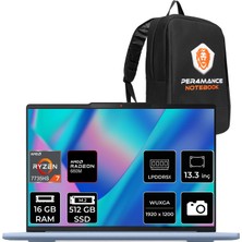 Lenovo Ideapad Slim 5 Amd Ryzen 7 7735HS 16GB 512GB SSD 13.3" Fhd+ Fdos Taşınabilir Bilgisayar & Per4 Çanta 83J2003QTRP302
