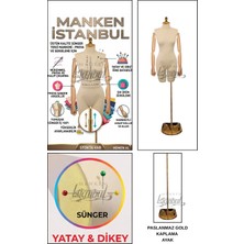 Manken İstanbul 42 Beden Hem Prova - Hem Ürün Sergileme - Fotoğraf Çekimi Için Ahşap Kollu Iğne Batan Terzi Mankeni