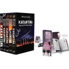 İndigo Kitap Karantina Serisi Seti-5 Kitap Takım- Ciltli Kutulu ve Tozlu Pembe 1 Hediyeli Kutulu Yan Boyamalı Ciltli