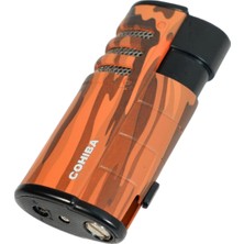 Cohiba 3 Torch Pürmüz Delicili Kamuflaj Desenli Kahverengi Puro Çakmağı