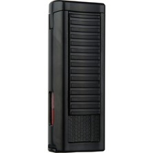 Quantoro Çift Torch Pürmüz Siyah Metal Puro Çakmağı