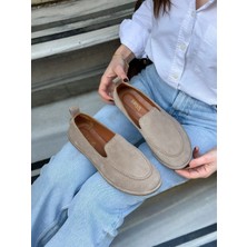 Erva'nın Butiği Bej Hakiki Deri (Raisa) Kadın Ayakkabı