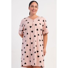 Vienetta Kadın Büyük Beden Kısa Kol Soft Pinktunik C1T2N0015