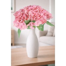 Yapay Çiçek Sitesi Islak Dokulu Yapay Ortanca Demeti 5 Dal Pembe