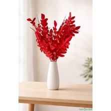 Yapay Çiçek Sitesi Yapay Eğrelti Ara Dal 50 cm Kızıl