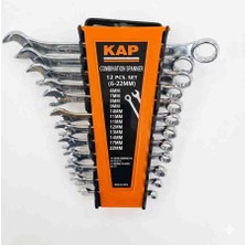 Kap 12 Parça Kombinasyon Anahtar Takımı Seti (6-22 Mm) - Krom Vanadyum Çelik