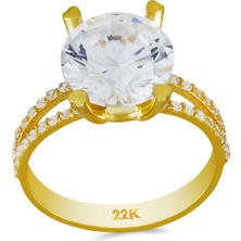 T51 Tuğrul Altın 22 Ayar Altın Tektaş Yüzük T075071