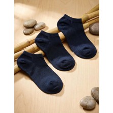 Melce Çorap 3'lü Erkek Bambu Dikişsiz Patik Çorap - Lacivert Konfor Seti