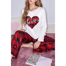 Bella Notte Kırmızı Ekoseli Kadın Çift Pijama Takımı