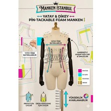 Manken İstanbul 42 Beden Hem Prova - Hem Ürün Sergileme - Fotoğraf Çekimi Için Ahşap Kollu Iğne Batan Terzi Mankeni