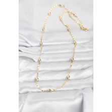 Youday Accessories cm 14K Gold Renk Damla Topçuklu Zincir Model 60 cm Kadın Kolye