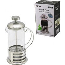Pileli Store French Press Metal Kafes - Metal Kapak 350ML Cam Bitki Süzgeçi (4887)