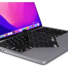 Novstrap Macbook Pro 13 Inc M1 M2 A2338 A2289 A2251 ile Uyumlu Türkçe Q Siyah Klavye Koruyucu Kılıf