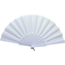 Senson Plastik Düz Kumaş Yelpaze 12'li Beyaz