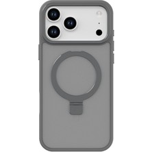 Crocus Strongshell IPHONE 17 Pro Magsafe Ozellıklı Kamera Standlı Kılıf Grı