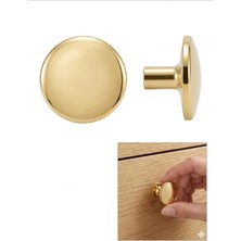 Viva Lüks Modern Gold Altın Kaplama Yuvarlak Düğme Mobilya Çekmece ve Dolap Kulbu 8 Adet