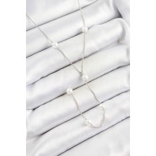 Youday Accessories Pirinç Inci Figürlü Y Model Gümüş Renk Kadın Kolye