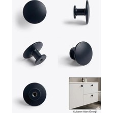 Viva Mat Siyah Yuvarlak Tekli Kulp - Iskandinav Tarzı Mobilya Aksesuarı Tekli