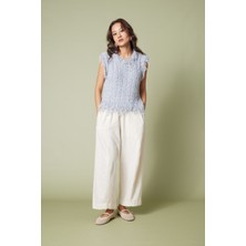 Nisan Triko Pamuklu Barrel Fıt Pantolon