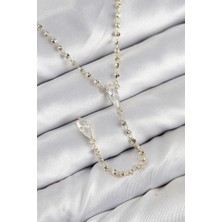 Youday Accessories Pirinç Zirkon Taşlı Gold Renk Kadın Y Kolye