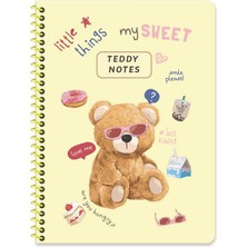 Keskin Color Keskin 16,5*22,5 Çizgili Spiralli Sert Kapak Ayıcık Defter - Sarı