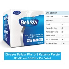 Belleza Plus 1/8 Katlama Peçete 30X30 cm 100’LÜ x 24 Paket