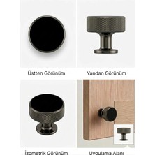 Viva Lüks Füme Tekli Düğme Kulp - Modern Dolap ve Çekmece Kulp (1 Adet)