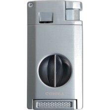 Cohiba Çift Torch Pürmüz Kesici & Delici Gümüş Metal Puro Çakmağı