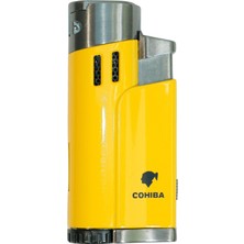 Cohiba 4 Torch Pürmüz Sarı Gunmetal Metal Puro Çakmağı