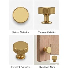 Viva Lüks Gold Tekli Düğme Kulp - Modern Çekmece ve Dolap Kulpu 5 Adet