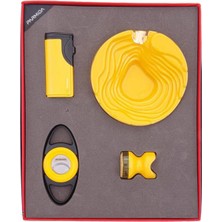 Parmida Çakmak Kesici Küllük Sehpa Dörtlü Puro Seti