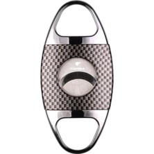 Cohiba Gümüş Karbon Desenli Metal Puro Makası Kesici