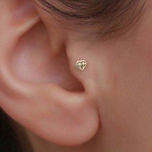 Bayar Gold 14 Ayar Altın Elmas Figürlü Tragus