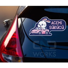 Özgül Reklam Acemi Sürücü Araba Cam Etiket Sticker 31,5 x 16 cm
