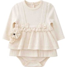 Gvn Kids Kız Bebek Ekru Askılı Etek Görünümlü Şık Body