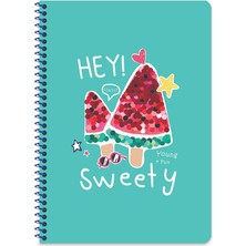 Keskin Color Keskin A4 Gloss Çizgili Spiralli Defter - Hey Sweety