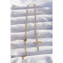 Youday Accessories 316L Çelik Zincir Gold Renkli Zirkon Taşlı Anka Kuşu Kolye