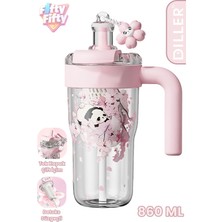 Vagonlife Dıller 860 ml Pipetli & Rahat Içim Çift Kullanım Tritan Su Matarası Suluk -FFD860ML3RENK